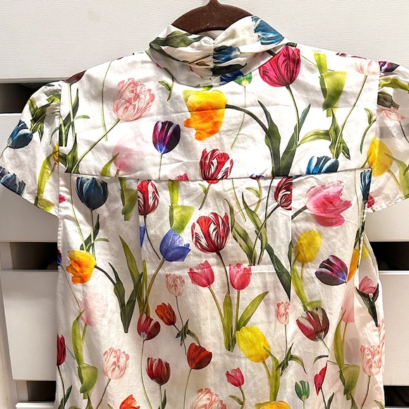 Alice + Olivia Floral Blouse - White and Red - Picture 3 of 3